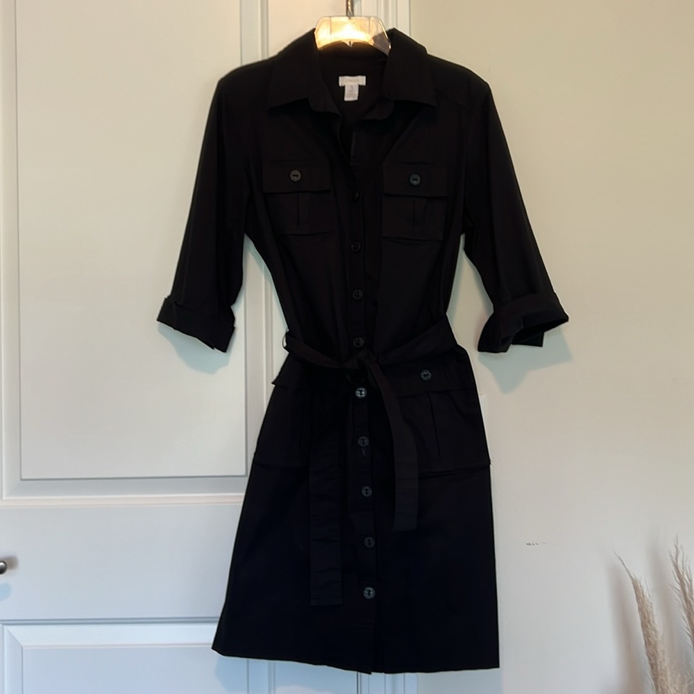 ⚡️Like-New⚡️ Chicos Black Button Dress - Picture 2 of 10